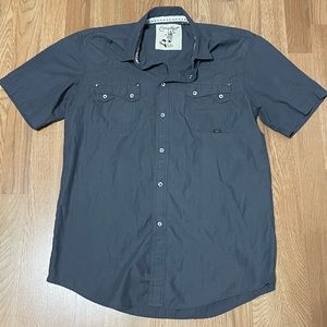 Coastal Blue - Gray button down shirt